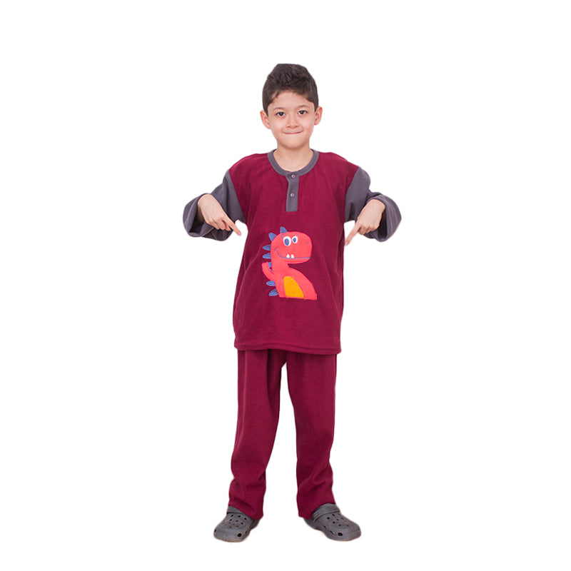 Pijama Micropolar de Niño ON55 Rojo Vino
