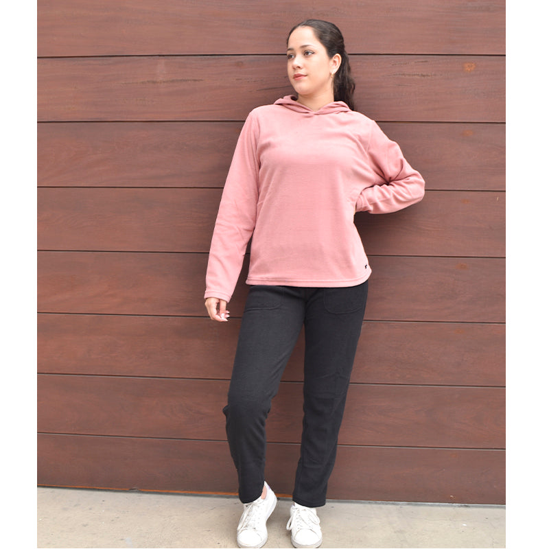 Pijama Buzo Micropolar Mujer Amy OD57 Palo Rosa