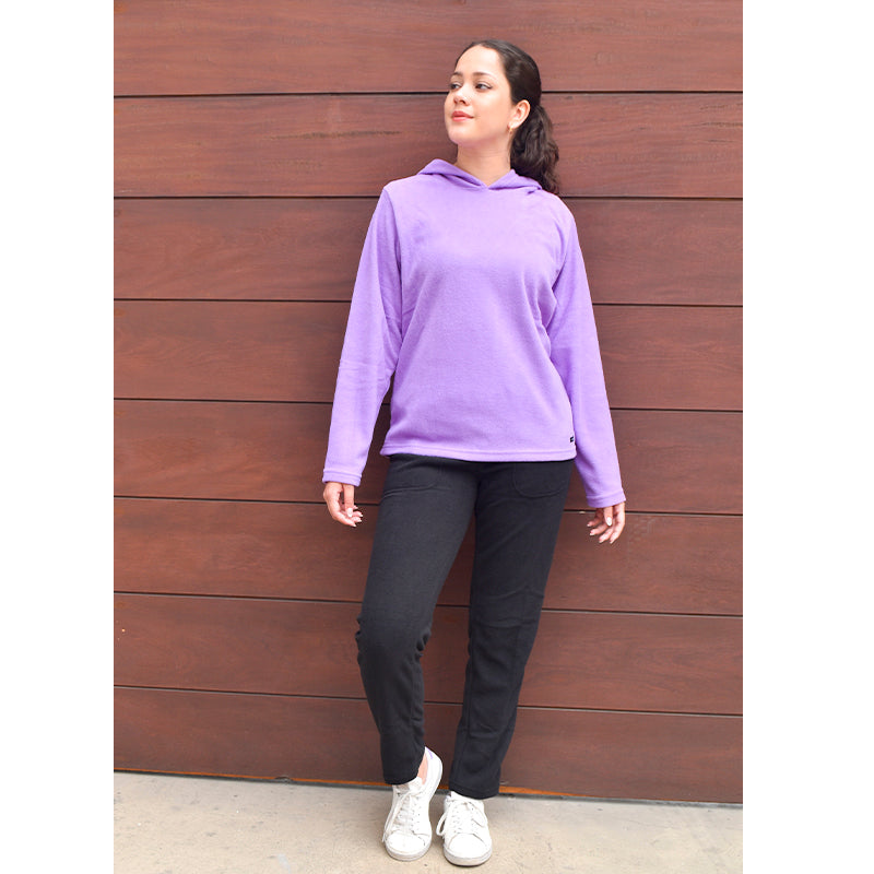 Pijama Buzo Micropolar Mujer Conjunto Amy OD59 Lila