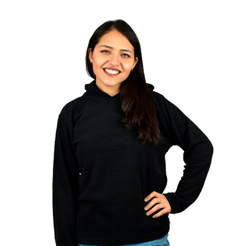 Polera con Capucha Micropolar para mujer PUL11 Negro